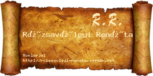 Rózsavölgyi Renáta névjegykártya